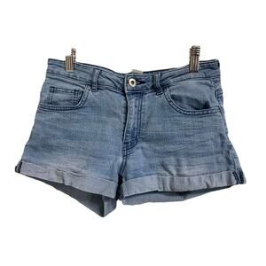 H&M Blue Rolled Cuff Booty Shorts Size 4‎